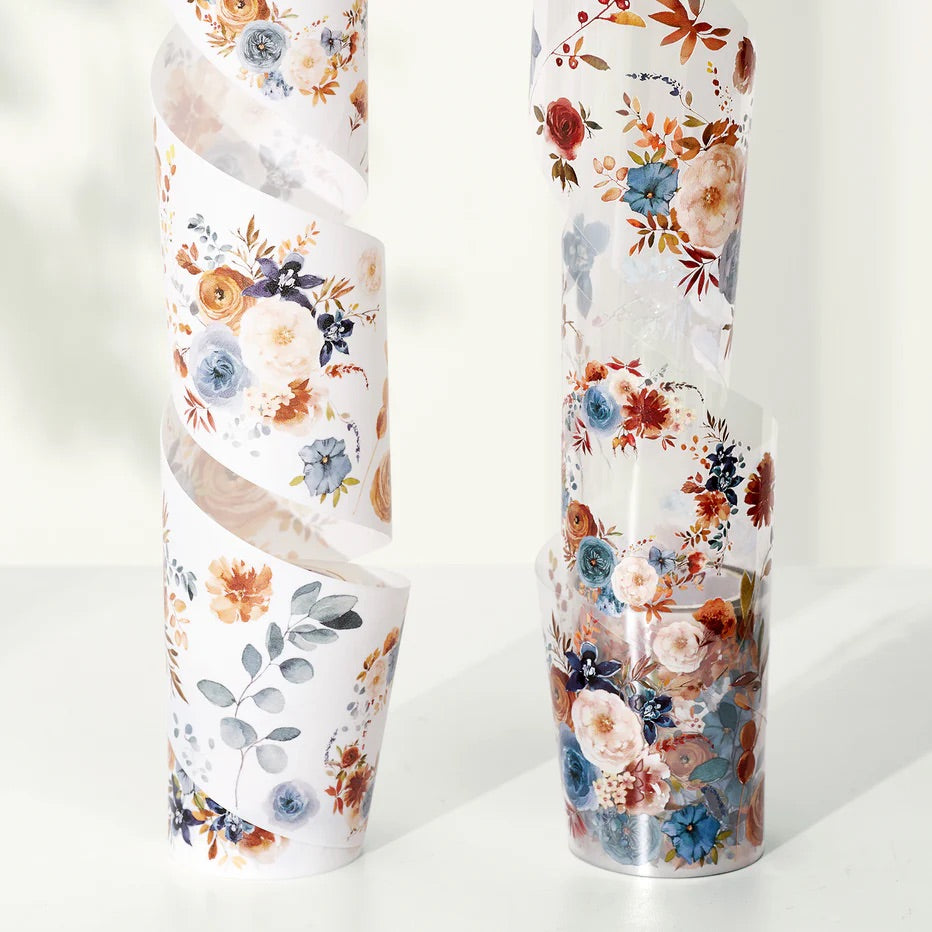 the washi tape shop dusty blue cinnamon wide washi pet tape loopy loop