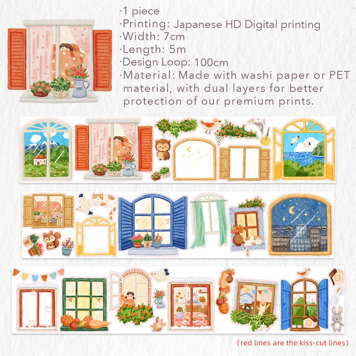 the washi tape shop pre cut pane simple wide washi pet tape design loop