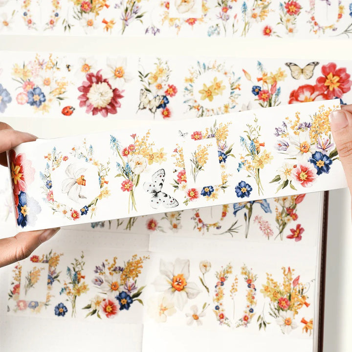 the washi tape shop pre cut sunlit meadow wide washi pet tape flatlay