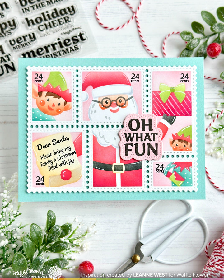 Waffle Flower - Postage Collage Dear Santa Stencil