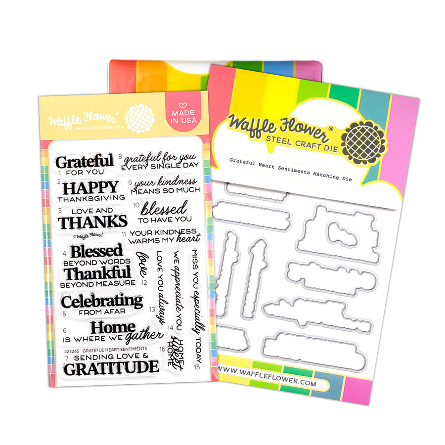 waffle flower grateful heart sentiments combo wfc2265
