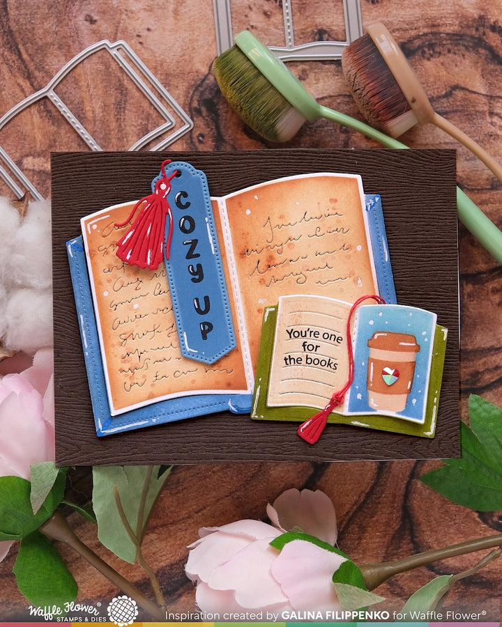 Waffle Flower - Open Book Trio Coloring Stencil