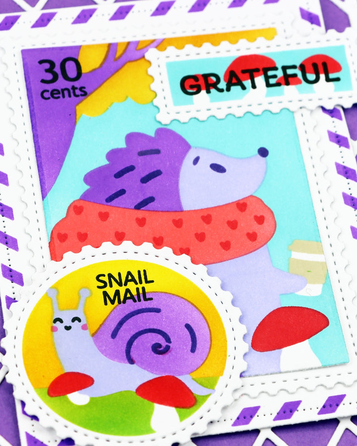 Waffle Flower - Nesting Postage Collage Blocks Stencil