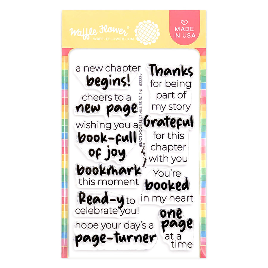 Waffle Flower - Inside Sentiments Book Lover Stamp Set