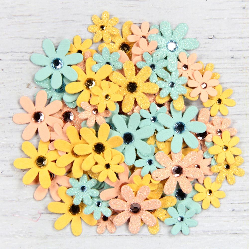 Little Birdie - Handmade Flower Embellishments - Sparkle Florettes - Pastel Palette