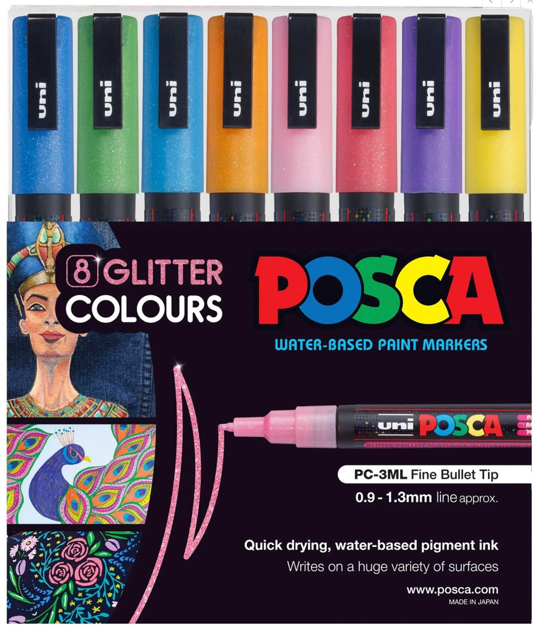 Posca PC-3M Glitter Colours 8P Assorted