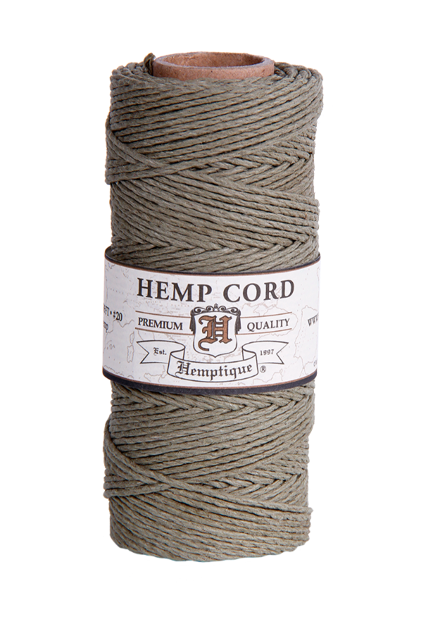 Hemptique Hemp Macrame Cord Spool #20 - Dusty Olive