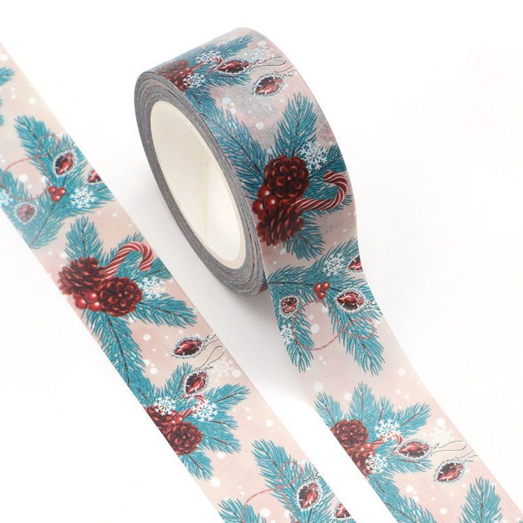 Washi Tape - Wide Christmas Pine Cones & Candy Canes