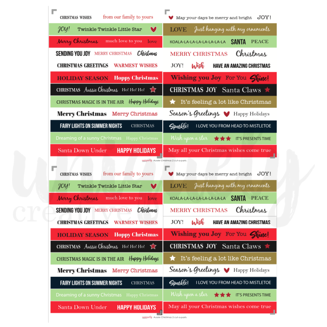 Cut-A-Part Sheet - Mini Aussie Christmas 2