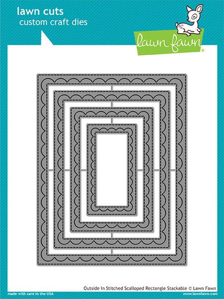 LF1505 Outside In Stitched Scalloped Rectangle Lawn Cuts