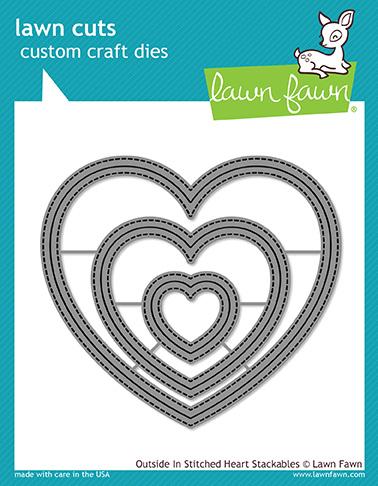 LF1563 Outside in Stitched Heart Stackables Lawn Cuts