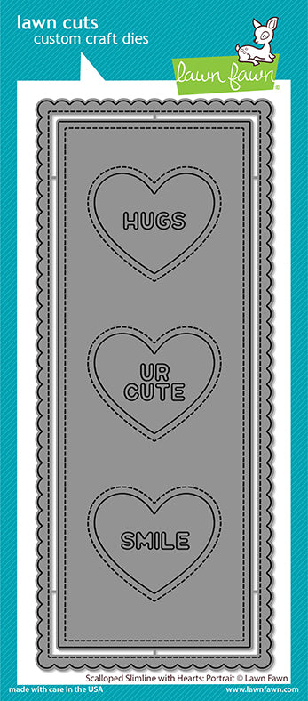 LF2477 Scalloped Slimline With Hearts Portrait