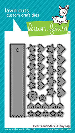 LF2572 Lawn Cuts Hearts and Stars Skinny Tag