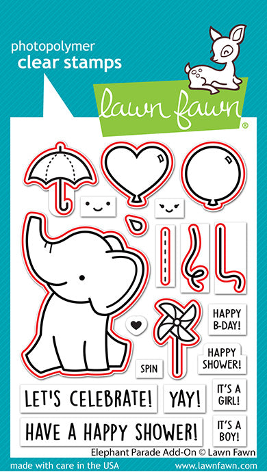 Lawn Fawn LF3068 Elephant Parade Add On Lawn Cuts - Spring 2023 release