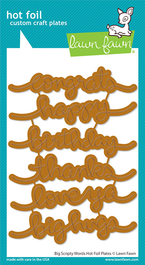 Lawn Fawn LF3107 Big Scripty Words Hot Foil Plates - Spring 2023 release