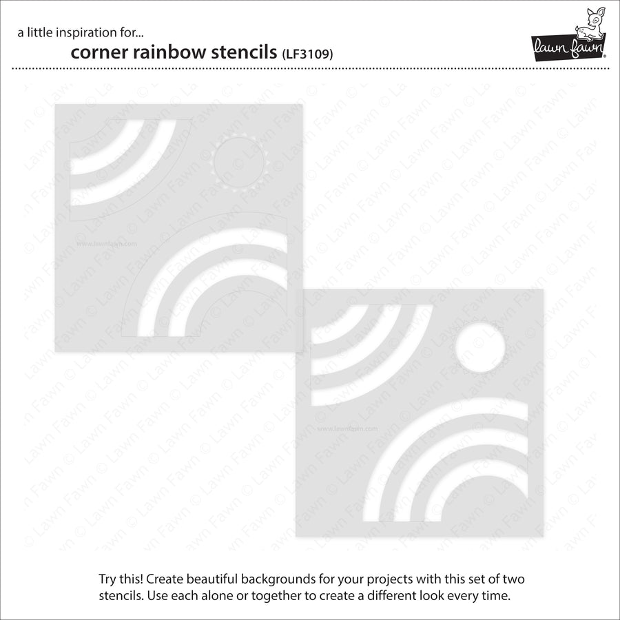 Lawn Fawn LF3109 Corner Rainbow Stencils - Spring 2023 release