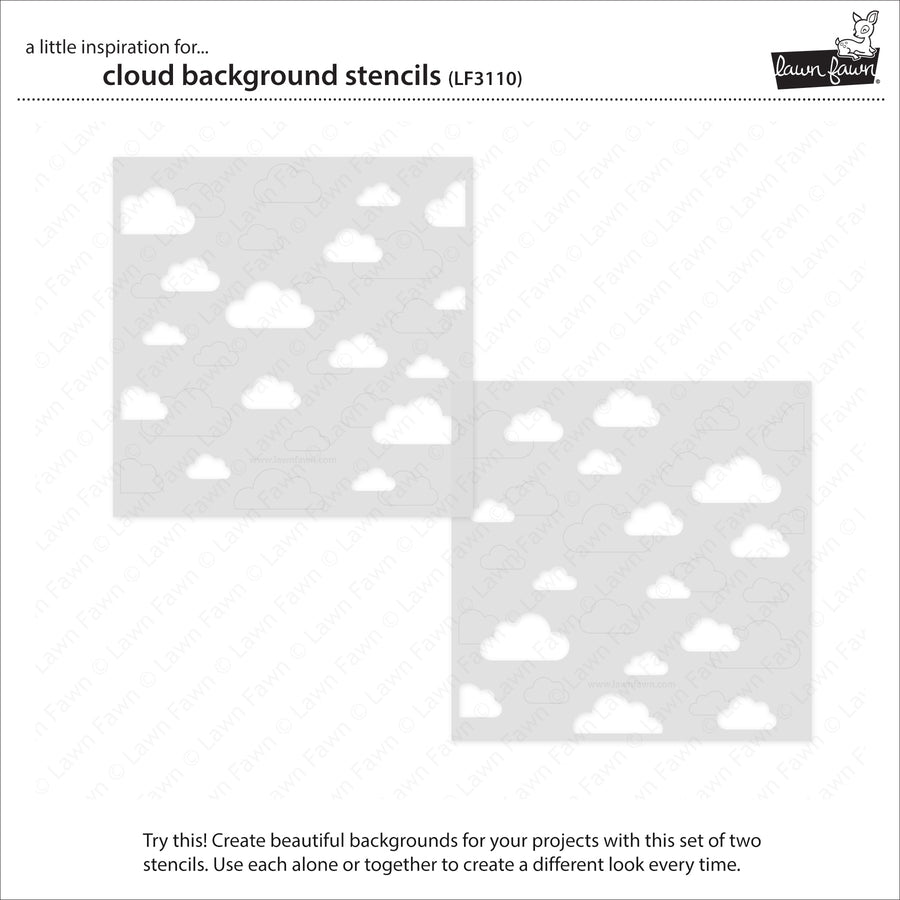 Lawn Fawn LF3110 Cloud Background Stencils - Spring 2023 release