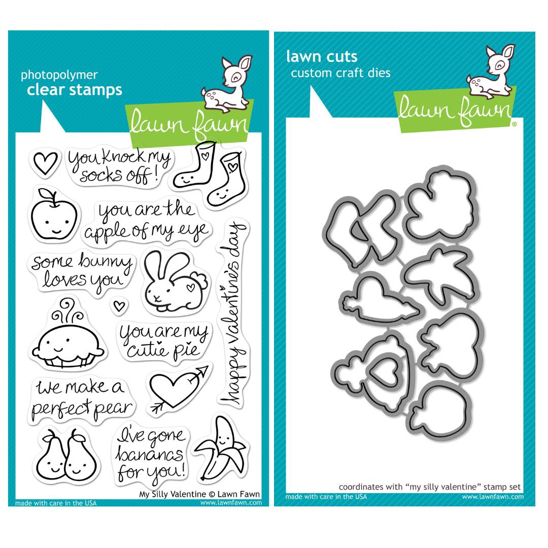 LF0332 & LF0907 - My Silly Valentine - Stamp Set and Lawn Cuts Set