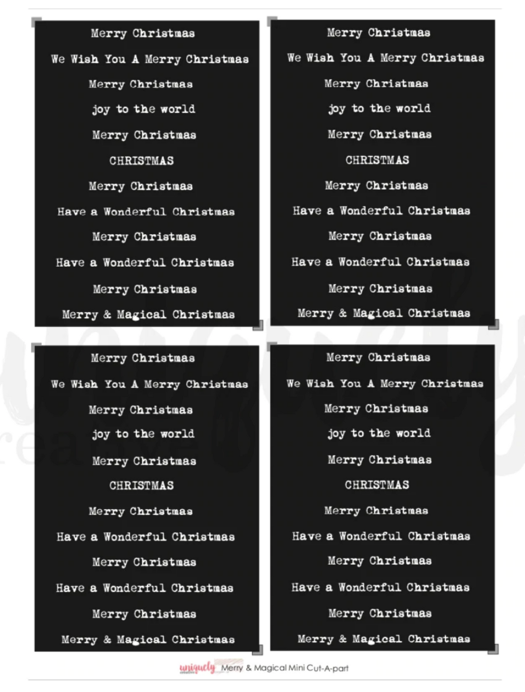 Cut-A-Part Sheet - Mini - Merry & Magical
