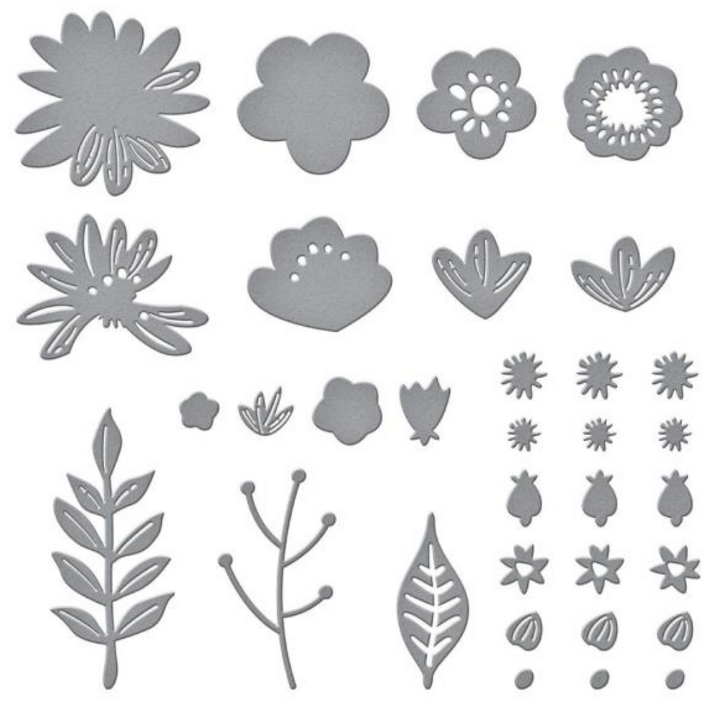 Spellbinders Etched Dies - Simply Perfect Layered Blooms