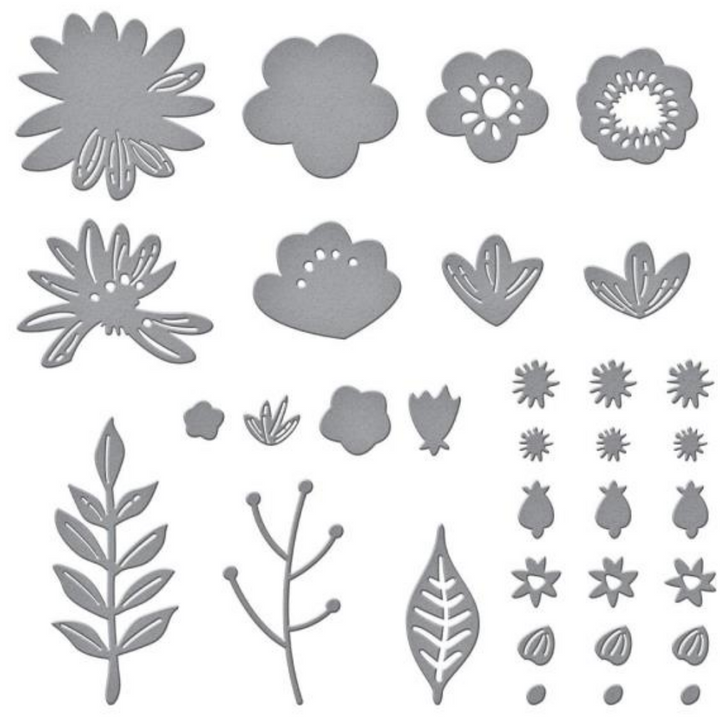 Spellbinders Etched Dies - Simply Perfect Layered Blooms