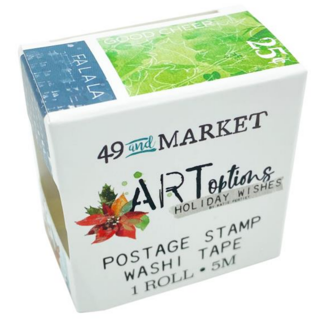 50 And Market - Washi Tape Roll - Postage Stamp - ARToptions Holiday Wishes
