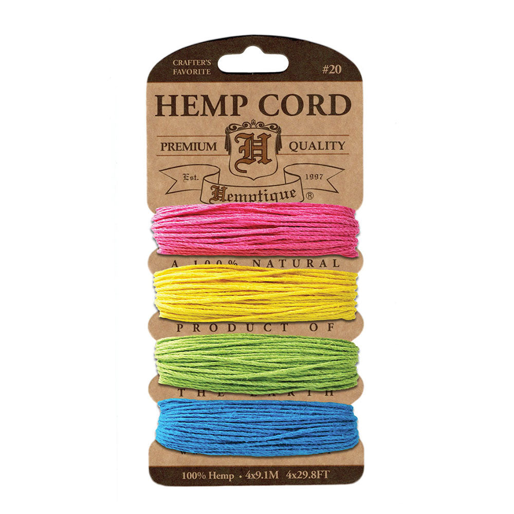 Hemptique Hemp Macrame Cord Twine Card, Razzle Dazzle