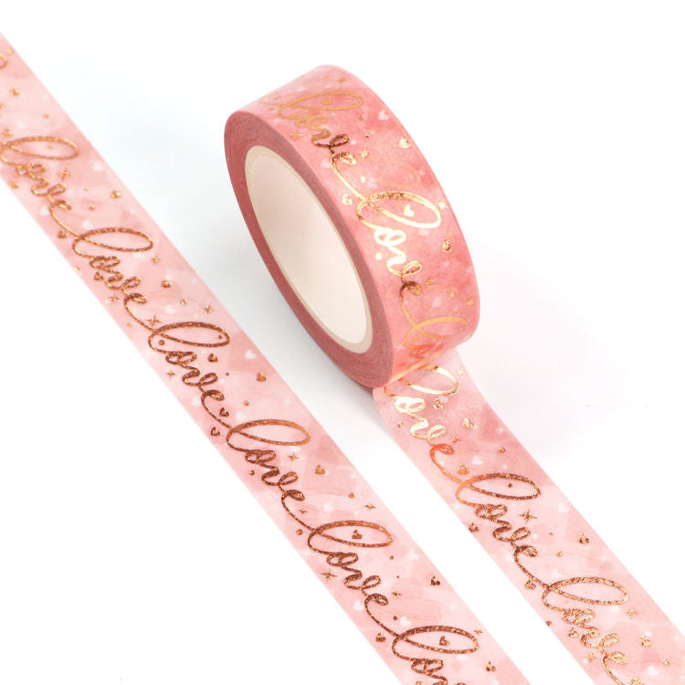 Washi Tape - Rose Gold Love Script