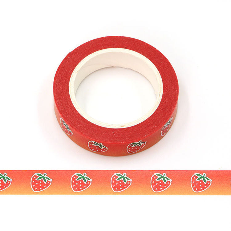Slim Washi Tape, Holo Strawberry