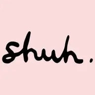 shuh. logo on pink background