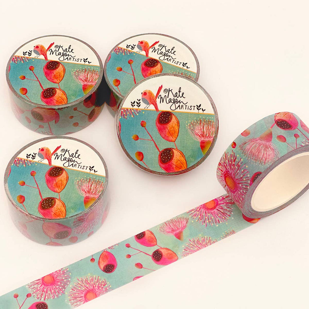 Decorative tape with floral design and 'Kate Mason Artist' branding on a white background