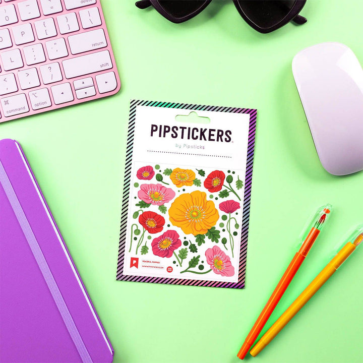 Pipsticks Sticker Sheet - Peaceful Poppies
