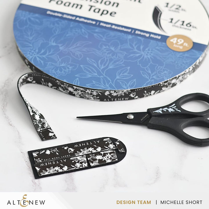 Altenew - Black Instant Dimension Foam Tape - 1/2'' x 1/16'' x 15m