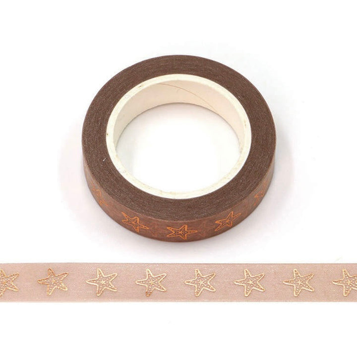 Slim Washi Tape, Rose Gold Starfish