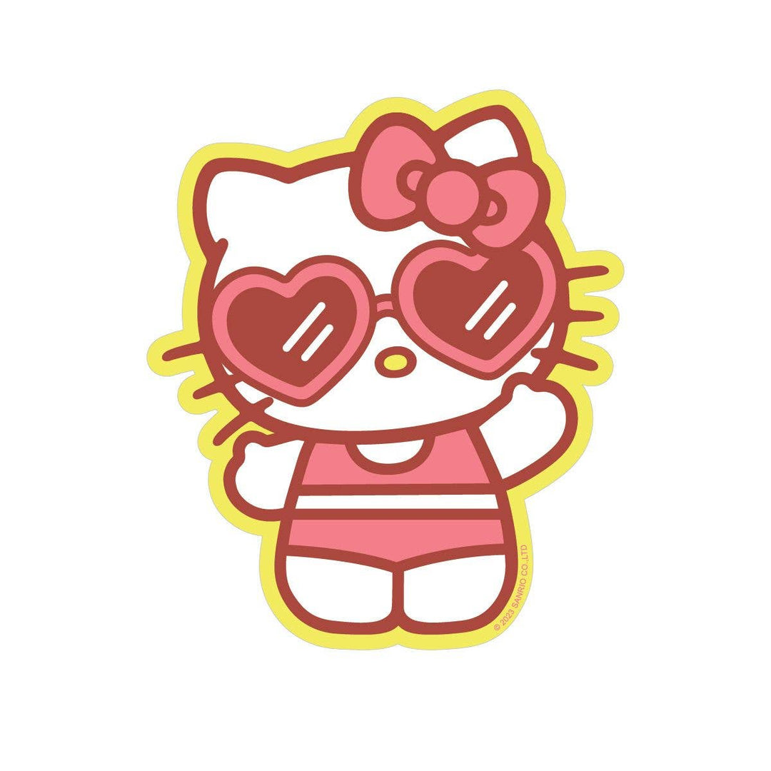 Pipsticks Vinyl Sticker - Hello Kitty Sunbathing 