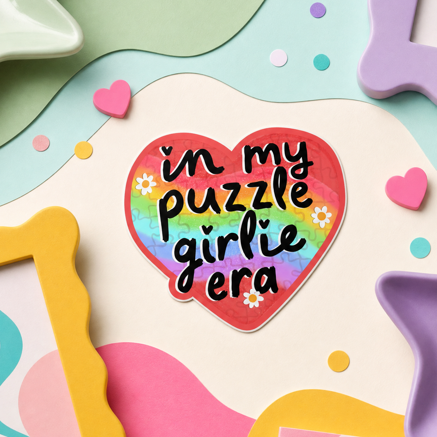 Mittens and Moods - Vinyl Sticker -  In My Puzzle Girlie Era 