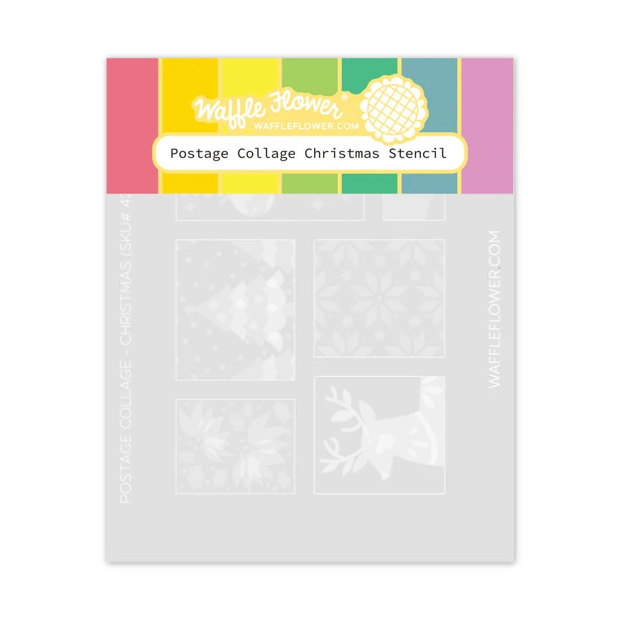 waffle flower postage collage christmas stencil 421425