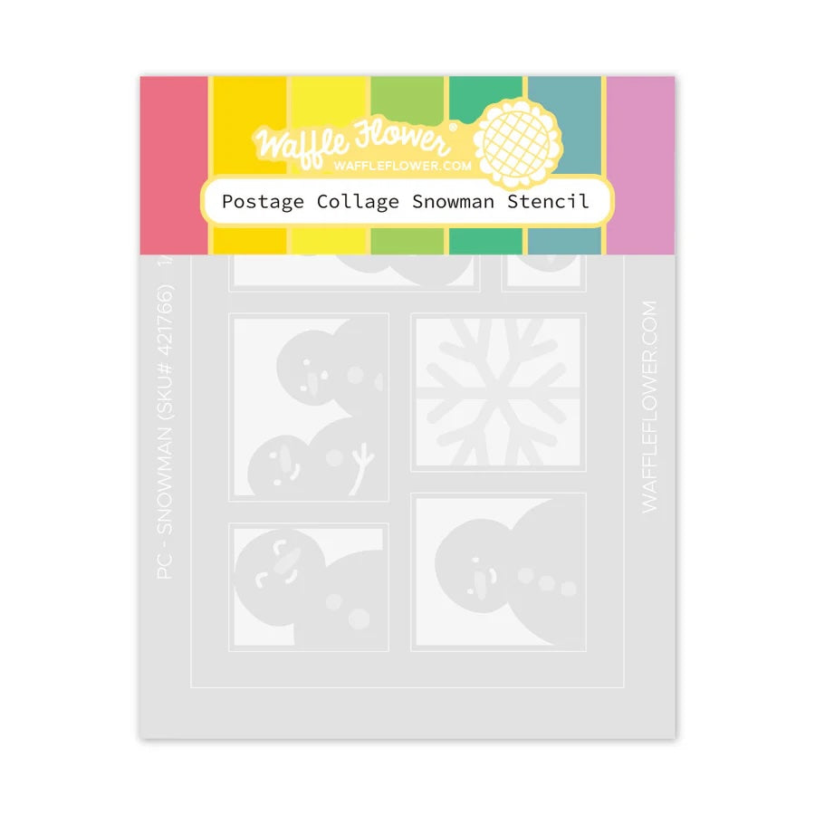 waffle flower postage collage snowman stencil 421766