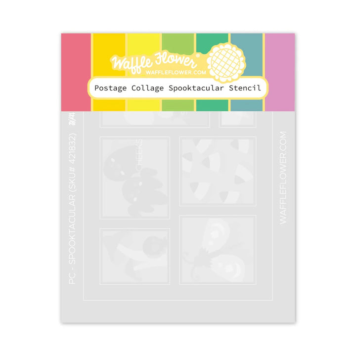 waffle flower postage collage spooktacular stencil 421832