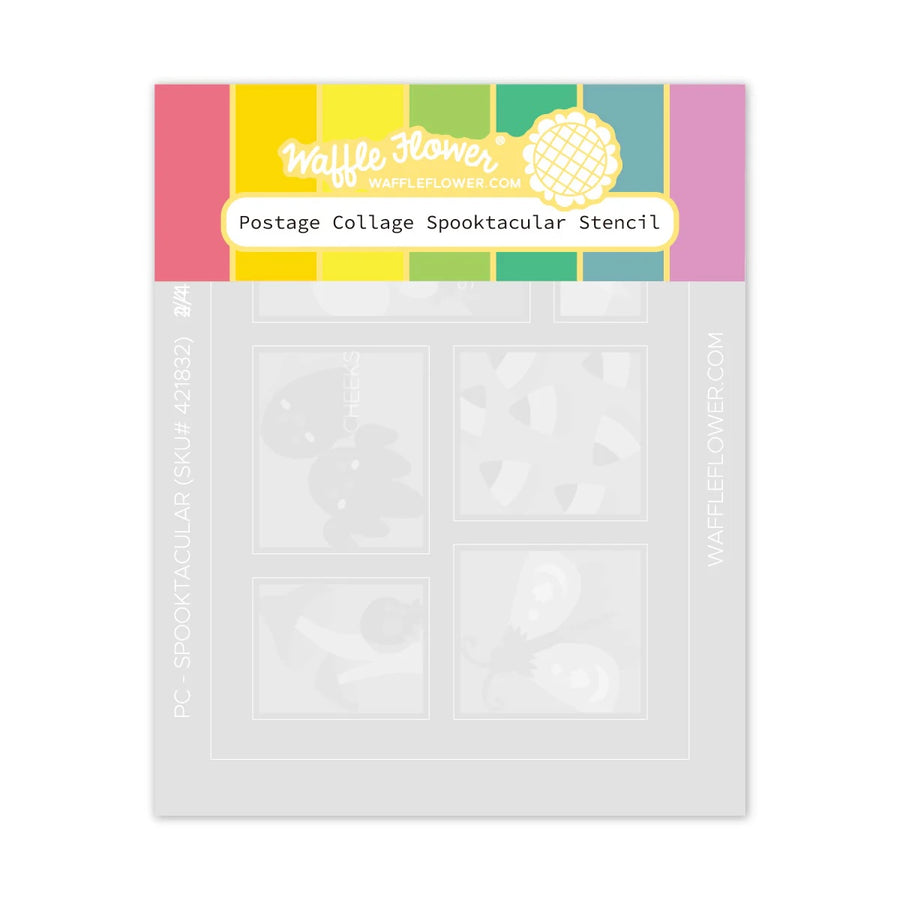 waffle flower postage collage spooktacular stencil 421832