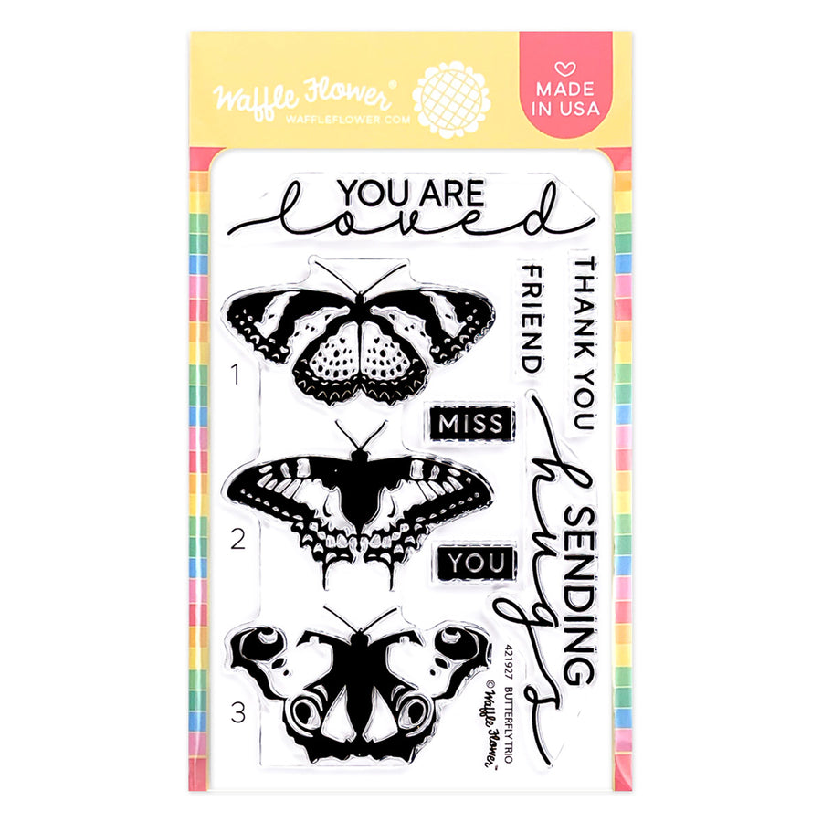 Waffle Flower-Butterfly Trio Stamp Set-421927