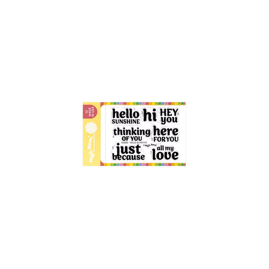 waffle flower hello sunshine sentiments stamp set - 422051 sample