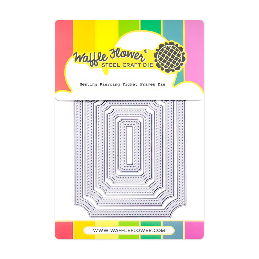 waffle flower nesting piercing ticket frames die - 422058