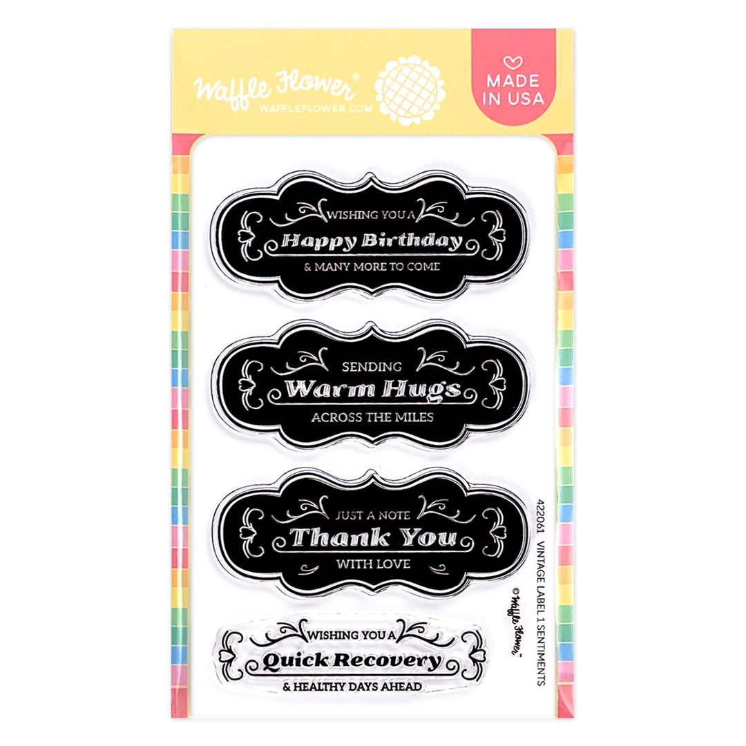 Waffle Flower-Vintage Label 1 Stamp Set-422061