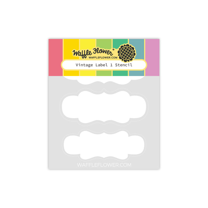 Waffle Flower-Vintage Label 1 Stencil-422062