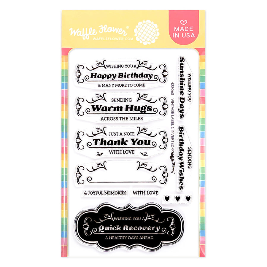 Waffle Flower-Vintage Label 1 Inverted Stamp Set-422063