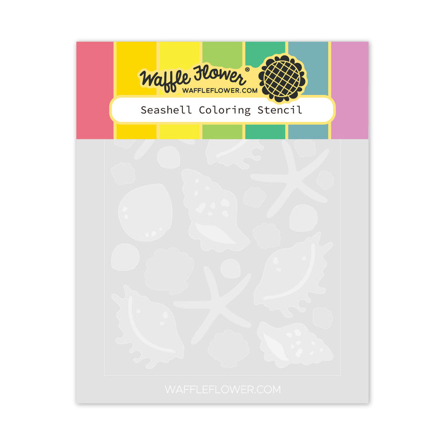 waffle flower seashell coloring stencil - 422079