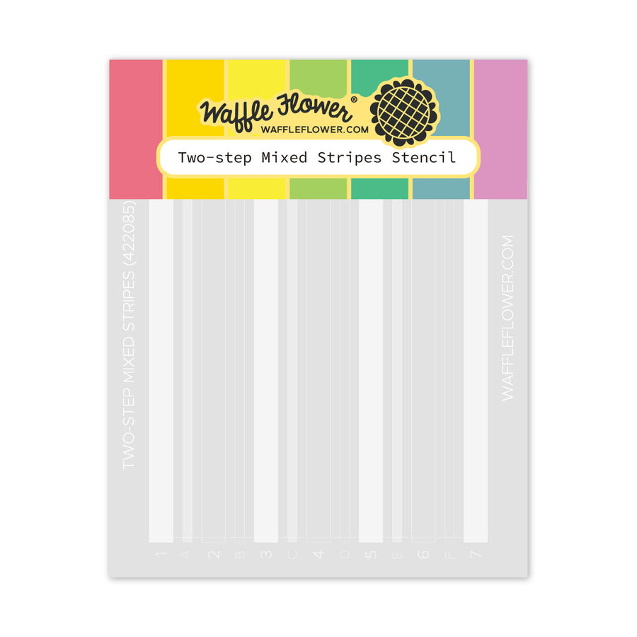 waffle flower two step mixed stripes stencil - 422085