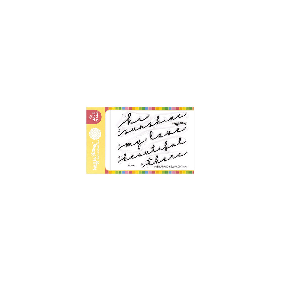 waffle flower overlapping hello additions stamp set - 422091