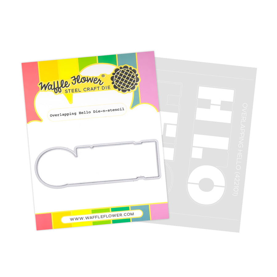 waffle flower overlapping hello die n stencil - 422101